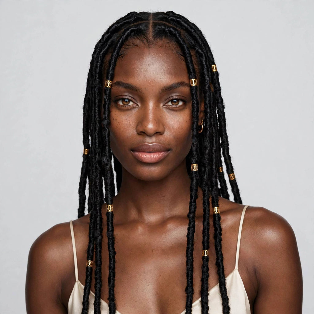 AI model wearing Box Braids — BG Hair Pack Vol. 1