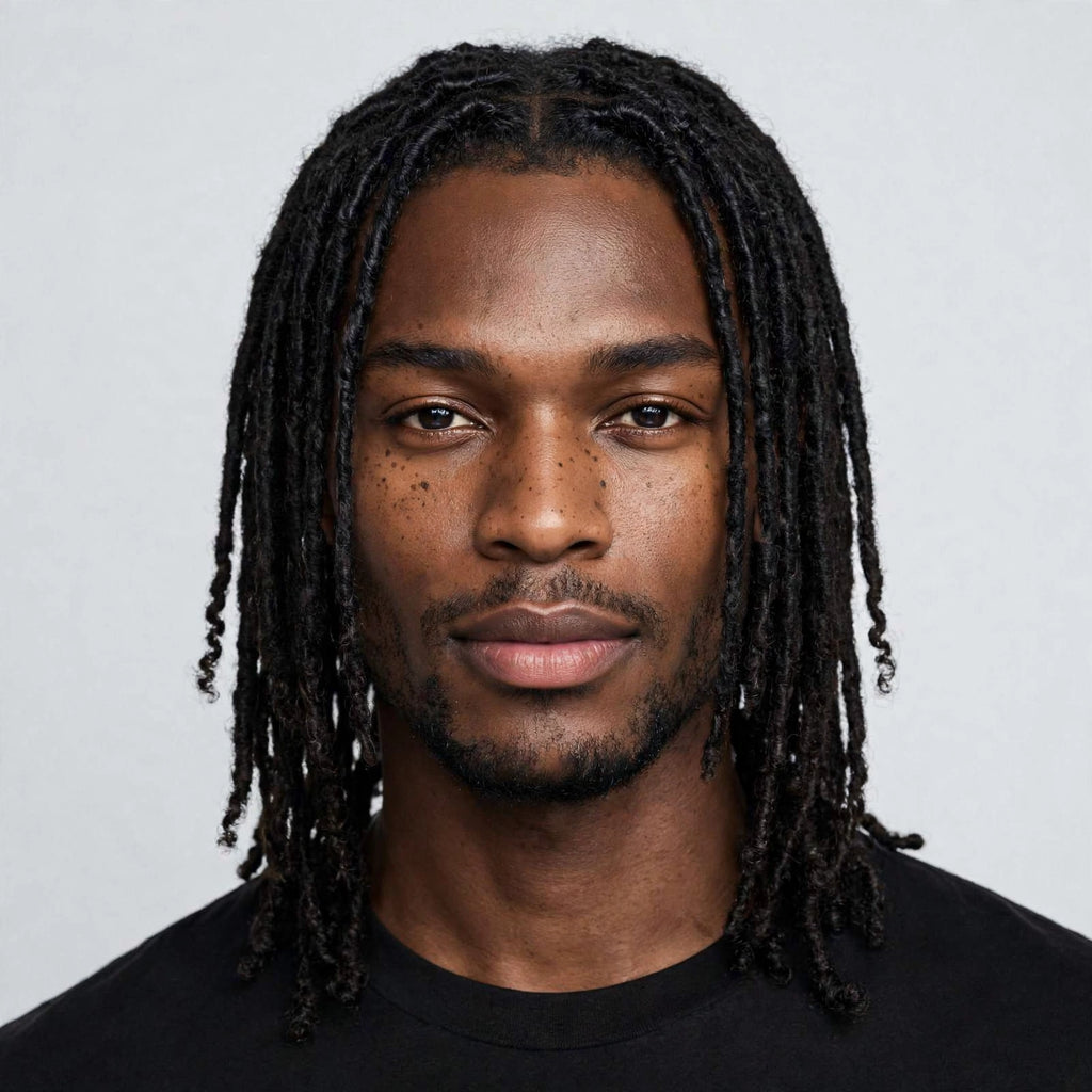 AI model wearing Locs — BG Hair Pack Vol. 1