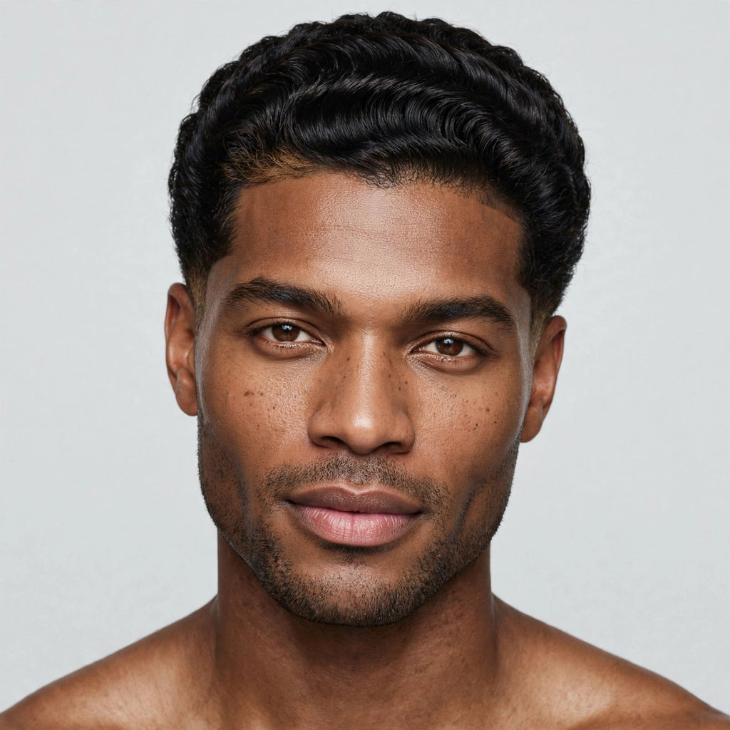 AI model wearing 360 Waves Fade — BG Hair Pack Vol. 1